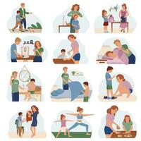 Family Morning Routine vector