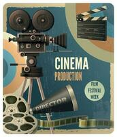 Realistic Vintage Cinema Poster vector