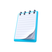 Realistic 3d notepad in cartoon style png