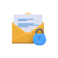 correo electrónico seguridad. amarillo sobre con proteger icono png