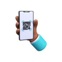 Scan QR code icon with phone.  3d render png
