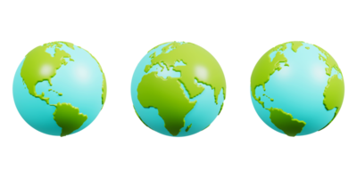 Earth globes set. Asia, North America, South America, Australia png