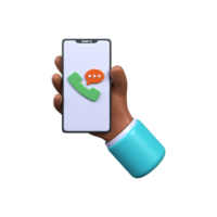 3d call center icon and bubble talk. Talking on the phone. png