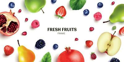 Bright background with fresh fruits Royalty Free Vector