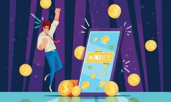 Lottery Winner Cartoon vector