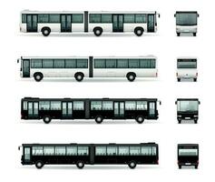 autobús Bosquejo realista colección vector