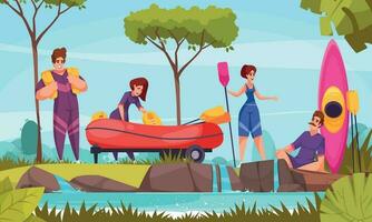 River Rafting Concept vector