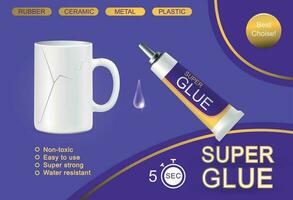 Super Glue Cup Background vector