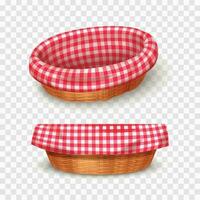 Realistic Wicker Basket Set vector