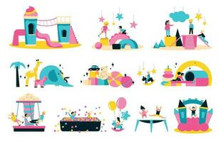 Childrens Playroom Compositions Collection vector