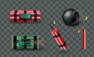 Realistic Bomb Set vector