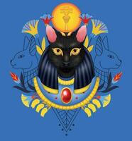 Bastet Egyptian God Composition vector