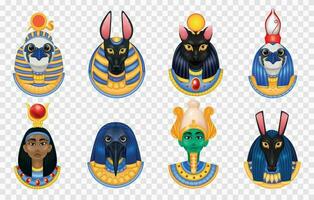 Egipto Dioses icono conjunto vector