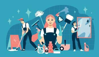 Flat Cleaning Service Illustration vector