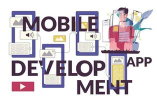 Mobile App Development Concept vector