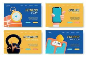 Fitness Banners Set vector