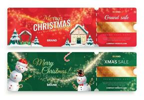 Christmas Ticket Vouchers Set vector