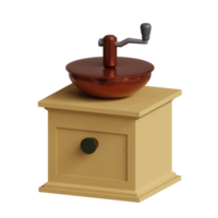 3d rendered manual coffee grinder on a table perfect for coffee shop design project png