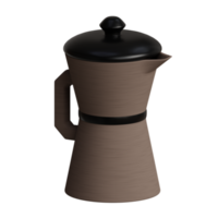 3d återges kaffe pott perfekt för kaffe affär design projekt png