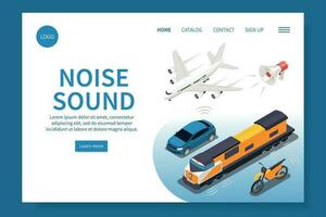 Noise Sound Isometric Web Site vector