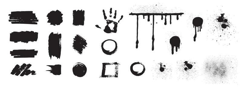 Grunge Blots Realistic Set