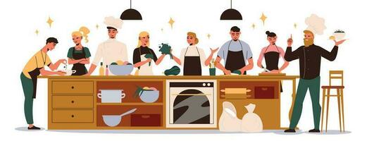 Culinary Classes Flat Composition vector