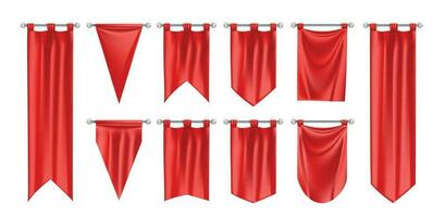 Hanging Pennant Flag Set vector