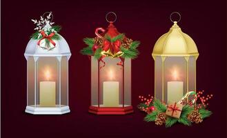 Christmas Lantern Set vector