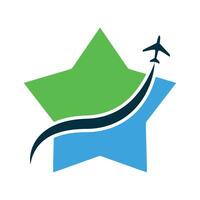 Travel agency logo with star vector illustration