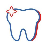 Tooth logo dental care outline vector illustration