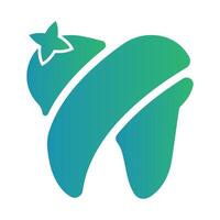 Tooth logo dental care with star vector illustration