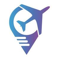 viaje agencia logo con ubicación icono vector ilustración
