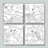 Yellow Bear and Piglet Coloring Book vector