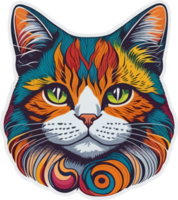 Illustration of Cate Face Sticker with AI Generative png