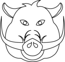 Pig face icon in chinese zodiac sign in stroke style. vector