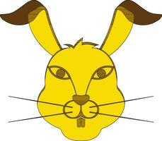 Conejo cabeza icono para chino zodíaco en color y ataque. vector