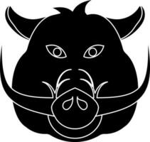 Pig face icon in chinese zodiac sign in glyph style. vector