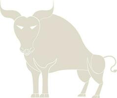 Illustration of bull in taurus in zodiac sign. vector