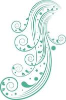 Ornament in floral design with green color. vector