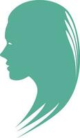 Face of woman with hair in illustration. vector