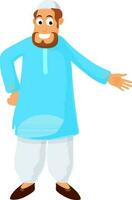 Cartoon character of a muslim man. vector