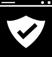 Browser window with security check icon. vector