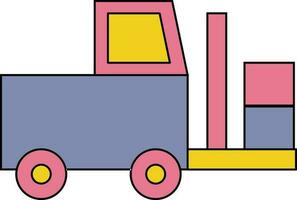 Forklift truck icon or symbol. vector