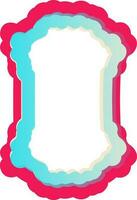 Pink and blue paper cut frame with space for your message. vector