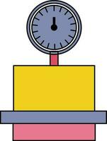 Box with weight scale clock. vector