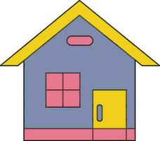 Illustration of a hut in flat style. vector
