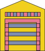 Illustration of a warehouse icon or symbol. vector