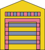 Illustration of a warehouse icon or symbol. vector