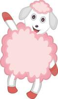 Cartoon sheep fanny character. vector