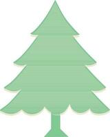 Green christmas tree in flat style. vector